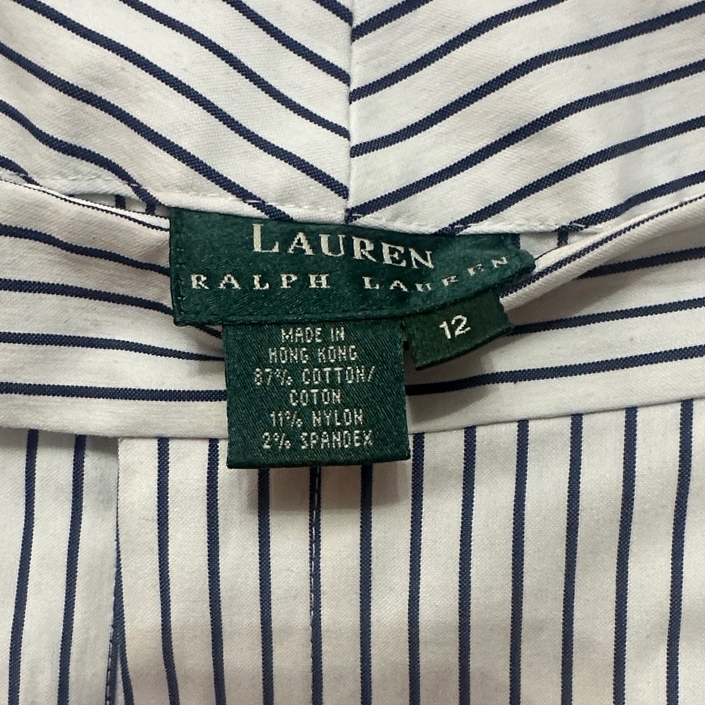 Lauren Ralph Lauren Black and White Striped Wide Leg Pants - Picture 7 of 8